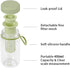 Cold Brew Coffee Maker Travel Tumbler with Soft Silicone Handle Portable Iced Coffee & Tea Infuser with Airtight Lid Cold Brew Travel Cup 15oz/450ml Green by watchget