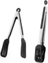 Cooking Tongs, 9 inches and 12 inches Stainless Steel Kitchen Silicone Serving Tong with Locking Handle