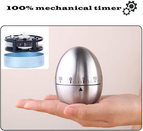 Egg Timer Wind Up Kitchen Cooking Timer Reminder, Mechanical Rotating Alarm with 60 Minutes for Cooking