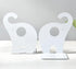 1 Leoyoubei Vintage Bookends with Felt Pads to Protect Bookshelf Bookcase Non-slip heavy steel Elephant pairs white