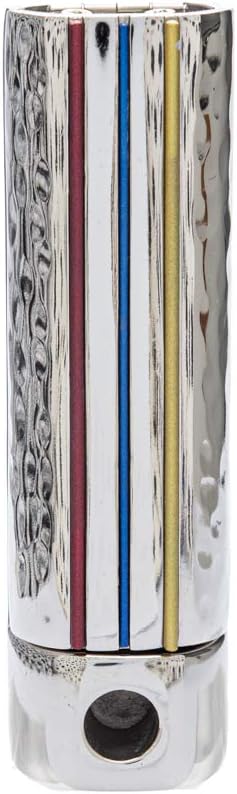 Yair Emanuel Folding Travel Hanukkah Menorah, Hammered Metal Multicolor (HTM-1)