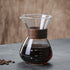 Pour Over Coffee Maker with Double Layer Stainless Steel Filter, 13.5oz/400ml Borosilicate Glass Carafe, Wooden Collar
