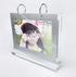 Slant Back Sign Holder, Horizontal Display 5x7 inch PVC Photo Clip Flip Display, 7 Pages-14 Sides Photos