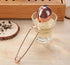 Haofy Tea Strainer, Stainless Steel Filter, Twisting Snap Ball Infuser for Loose Leaf Tea, Rose Gold