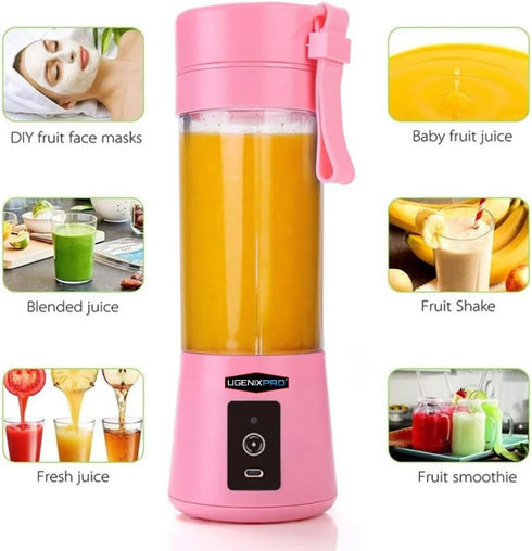 Generic Portable Blender, Purple, USB Rechargeable, Detachable Attachment, 380ml Capacity