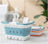 Foldable Plastic Shower Caddy Basket 2 Pcs, Portable Toiletries Caddy with Handles for Dorm, Bathroom, Cleaning,