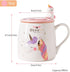 BigNoseDeer Unicorn Mug, Cute Ceramic Coffee Mug with Lovely Unicorn Spoon, 380ML Morning Cup Gift for Girls Magic