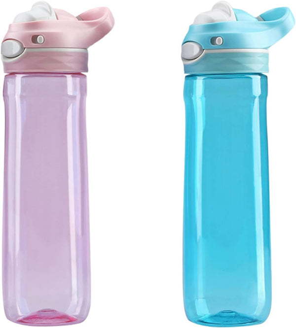 DEARART 2-Pack 26oz Water Bottles - Pink and Sky Blue, AUTOSEAL Wide Mouth, BPA Free, Leakproof, Easy Clean