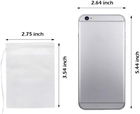 Fenshine 400 Pcs Disposable Tea Filter Bags, Empty Cotton Drawstring Seal Tea Infusers for Loose Leaf Tea
