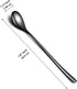 Black Long Handle Iced Tea Spoon Set of 12 Pieces, Titanium Plating Black Stainless Steel Teaspoons, Stirring Bar Spoon, Coffee Spoon, Ice Cream Spoon, Cocktail Spoon, Dishwasher Safe