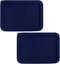 Sophico 3 Cup Rectangle Silicone Storage Cover Lids, Navy Blue, 2 Pack, Replacement for Pyrex Bowls