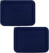 Sophico 3 Cup Rectangle Silicone Storage Cover Lids, Navy Blue, 2 Pack, Replacement for Pyrex Bowls