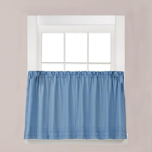 SKL Home Holden Curtain Tier Pair, Smoke, 57" x 30", 2 Count