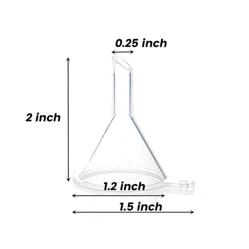 JOHOUSE 50PCS Mini Clear Plastic Funnels for Filling Small Bottles, Lab Bottles, Sand Art, Perfumes, Oils, Spices,