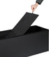 43 Inches LEMY Folding Ottoman Storage Bench, Foot Rest Stool with Wooden Divider&Large Storage Space, Leather