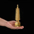 BRABUD 7'' Alloy Fengshui 9 Level Pagoda Wenchang Tower Statue, Protection Business Rises Desk Decor, Golden Color