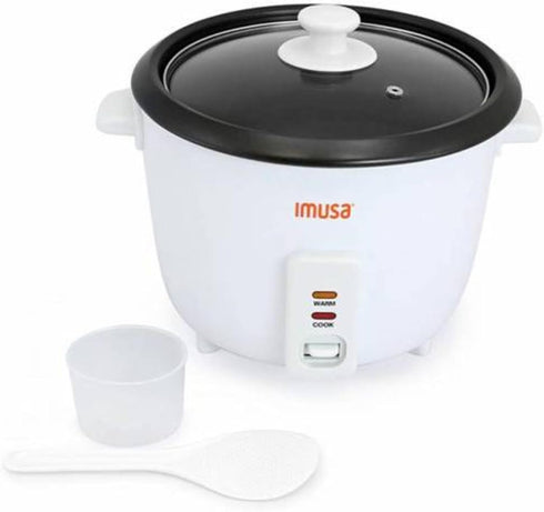 IMUSA USA GAU-00012 Electric Non-Stick Rice Cooker, 5-Cup (Uncooked) 10-Cup (Cooked), White