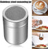 2Pcs Stainless Steel Sugar Shaker with 16Pcs Coffee Stencils Template Duster for Cocoa Flour Icing Sugar