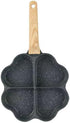 Hemoton Heart Shape Egg Frying Pan, Aluminum Non Stick Skillet with Wooden Handle for Omelets, Pancakes, and Breakfast