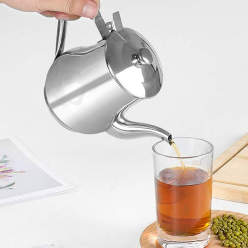 DOITOOL Stainless Steel Oil Strainer Pot, Oil Dispenser with Removable Strainer, Grease Storage Can for Home Kitchen
