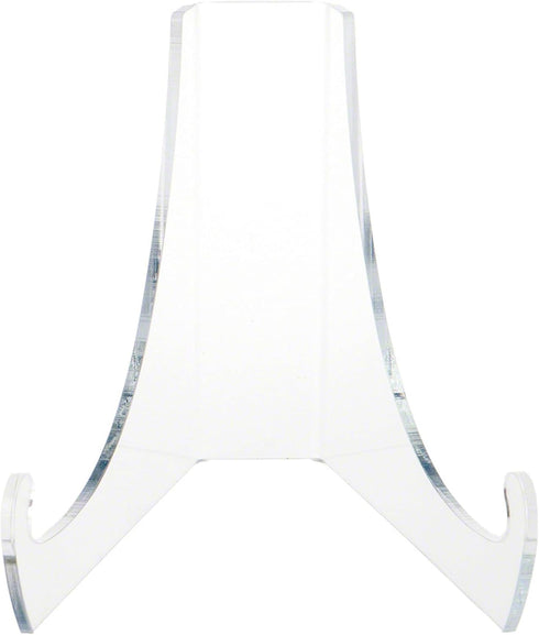 Plymor 2 Pack Clear Acrylic Flat Back Easel with Extra Deep Support Ledges, 6" H x 6.375" W x 7.5" D