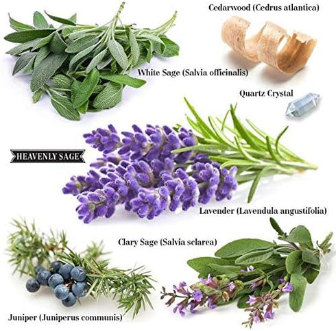 Sage Smudge Spray, 8 FL OZ, 100% Natural Sage, Juniper & Lavender, Smokeless Energy Clearing