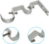 TLBTEK 3PCS Silver Curtain Rod Bracket, Heavy Duty Double Curtain Rod Hanging Brackets for Window, Bedroom, Home Drapery