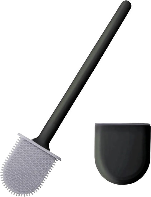 RV Silicone Toilet Brush with Holder, Toilet Bowl Brush for RV Travel