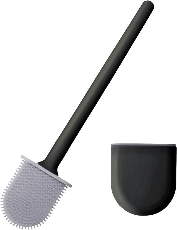 RV Silicone Toilet Brush with Holder, Toilet Bowl Brush for RV Travel