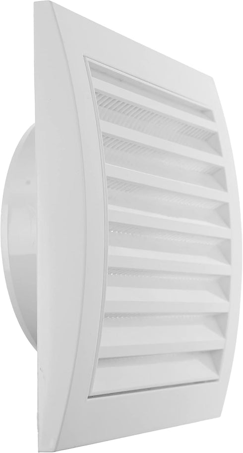 Vent Systems 4'' Inch White Pack of 2 Air Vent Covers for Dryer Vents and Bathroom Exhaust, Black Louvered Cover