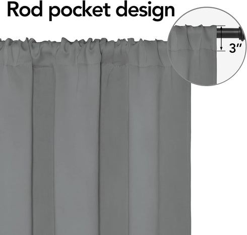 Easy-Going Blackout Curtains for Bedroom, Room Darkening Thermal Insulated Noise Reduction Window Drapes, 2 Panels