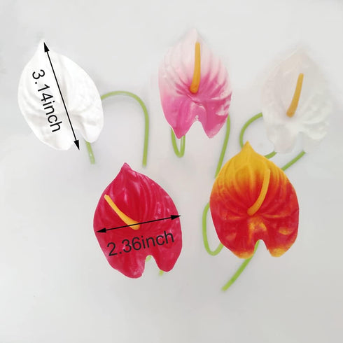 20Pcs Artificial Anthurium Flowers, Real Touch Fake Flower for Home Decor Floral Arrangements Bouquets (Red, Sunset Red)