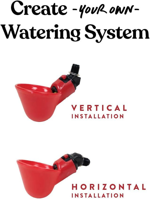 12 6 Harris Farms Chicken Water Cups, Gravity-Fed Poultry Drinkers for Up to Chickens, Automatic Hydration for Hens