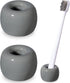 Urbanstrive Mini Ceramics Toothbrush Holder Stand for Bathroom Vanity Countertops (Gray 2-Pack)