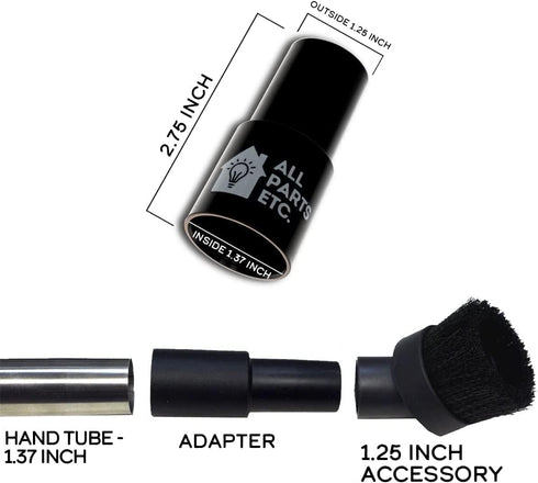 Vacuum Floor Brush Attachment - 14 Inch Brush for 1.25” Vacuum Accessories with Adapters for Shop Vac, Shark, Miele