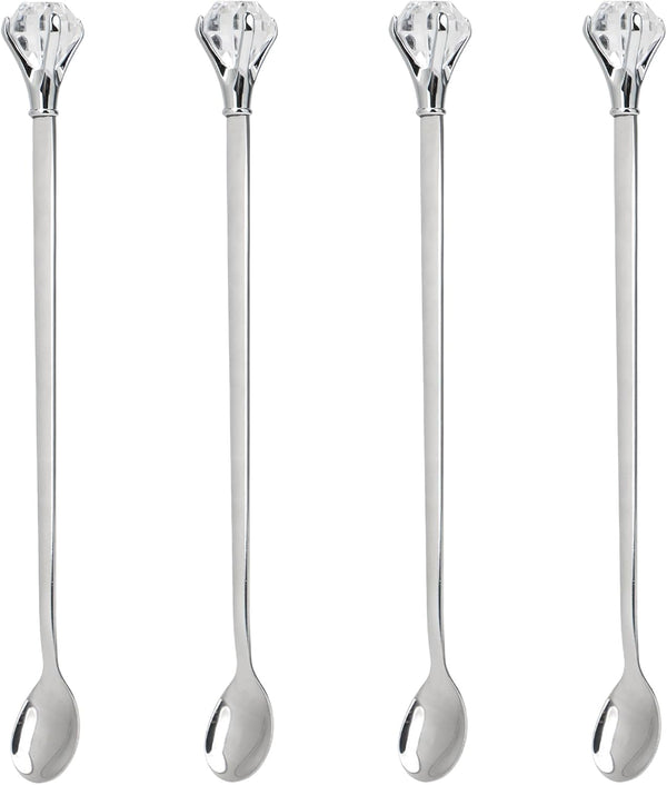 kilofly Rhinestone Party Stir Bar Spoon, Value Pack, Set of 4