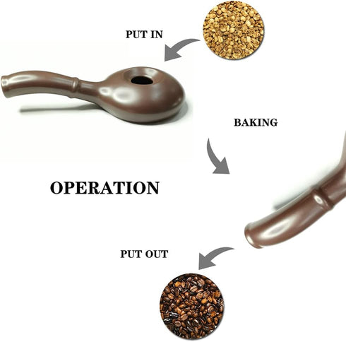 Ceramic Coffee Roaster Machine for Home Use, Handy Stovetop Coffee Bean Roaster with Extended Handle