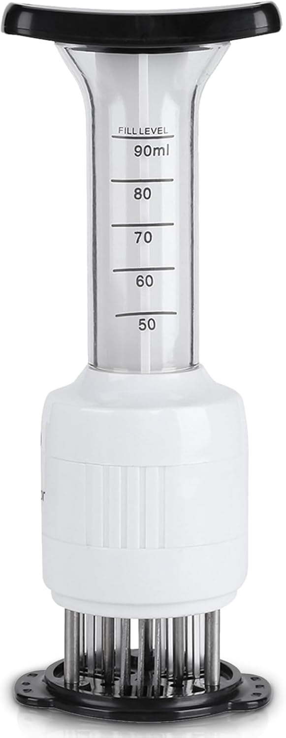Stainless Steel Marinade Meat Injector, Tenderizer Needle Flavor Syringe for Cooking Meat, Poultry, BBQ