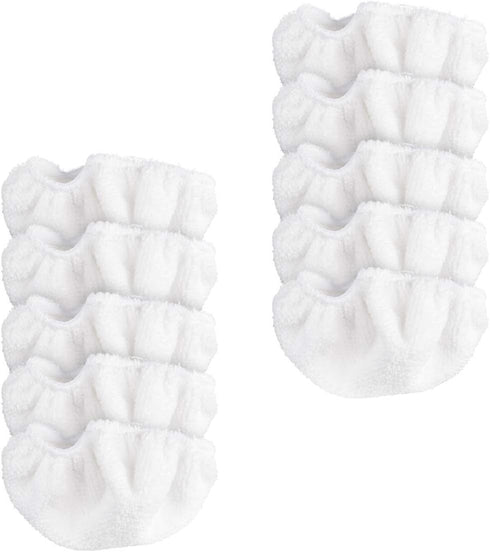 Navaris Microfibre Pads - Set of 10 Washable Replacement Cloths for Handheld Steam Cleaner 49454 - Floor, Wall Cleaning