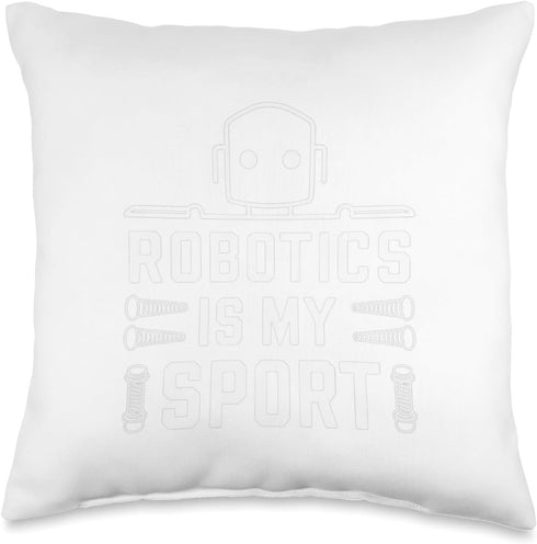 Funny T-Shirt Throw Pillow - Robotics is my Sport Robot Digital