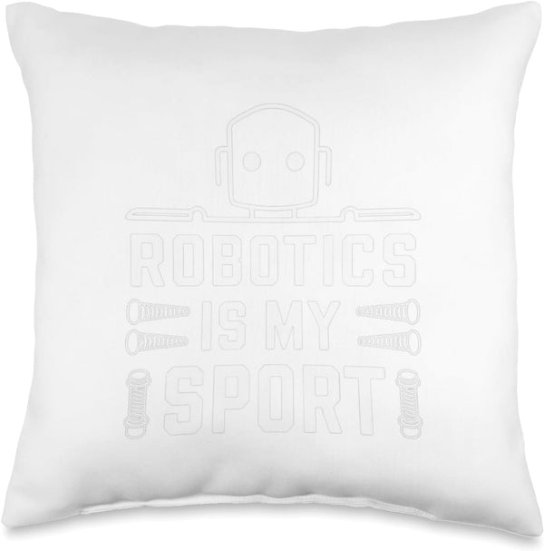 Funny T-Shirt Throw Pillow - Robotics is my Sport Robot Digital