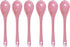 Pirhosigma 6 pcs Pink Porcelain Egg Spoons Ceramic Spoons 4.7 inch Coffee Dessert