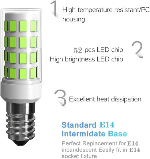 E14 LED Bulbs 3 Pack, E14 European Screw Base for Electric Window Candle Lamp, 3.5W Equivalent to 35W Incandescent