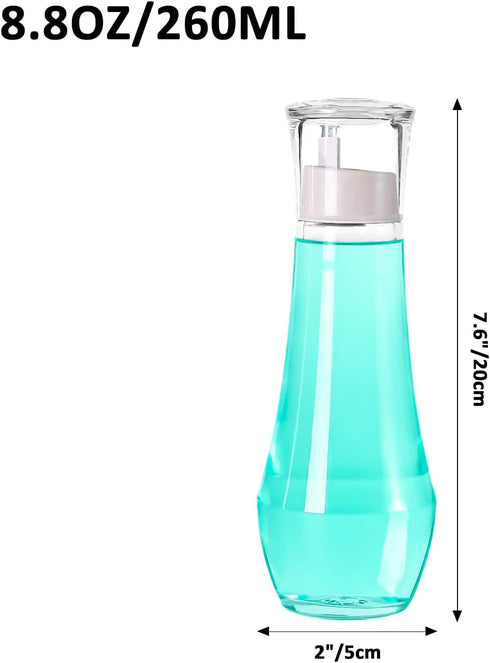 ZOBONETI 8.8 OZ, Set 2 Mouthwash Dispenser For Bathroom, Glass Mouth Wash Dispensers With Cup, Mouthwash Container