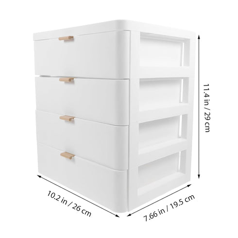 Lurrose Drawer Vanity Organizer, Compact Storage Box with 4 Drawers for Makeup, Office, Dorm, Desk