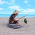 YXQ Mini Fisherman Figurines: Resin Sculpture for Fish Tank and Bonsai Miniature Landscape Indoor Patio Ornaments