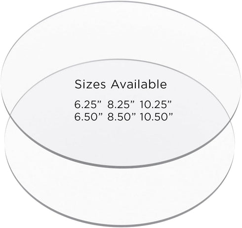 Cake Decorating Acrylic Disk Set of 2 for Buttercream Icing, 8.50" with 3/16" Thickness