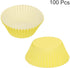 uxcell 100 Pcs Yellow Cupcake Liners, Standard Greaseproof Muffins Paper Baking Cups Wrappers