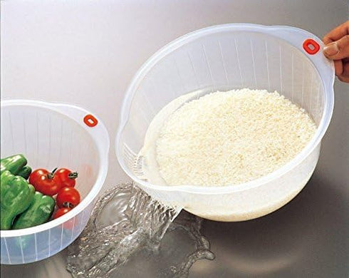 Inomata 0800 Acrylic Wash Bowl, 8-Inch, Clear for Japanese Vegetable Fruit Rice