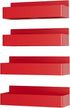 Magnetic Spice Rack for Refrigerator, Kitchen Organizer and Storage Shelf, Red, 4 Pack